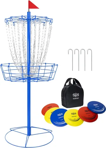 Miniatura 14 de Disc Golf Basket - Portable Disc Golf Target with Heavy Duty 24-Chains Come with 6pcs Disc Golf Discs and Carry Bag, Ground Stake -Suitable for