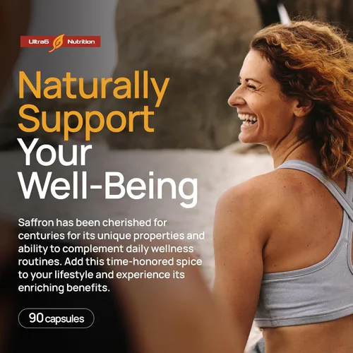 Miniatura 2 de Ultra6 Nutrition Happy Saffron Supplements - Suplemento de extracto de azafrán 100% puro para apoyo a la salud ocular, potenciador del estado