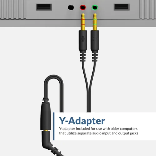 Miniatura 6 de Cyber Acoustics Auriculares estéreo (AC-204), estéreo de 0.138 in y adaptador Y, hogar, aula escolar K12 y educación