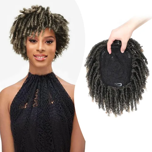 Miniatura 8 de Ms Taj Peluca de pelo corto con rastas de 7 pulgadas para mujer, cabello sintético rubio, pelucas rubias, extensiones de pelo corto para mujeres