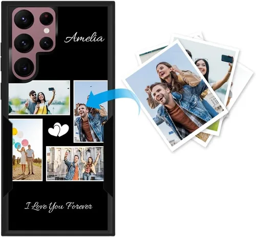 Miniatura 17 de Funda protectora personalizada para Samsung Galaxy S22 Ultra 5G (versión 2022), funda protectora de doble capa resistente con múltiples fotos, a