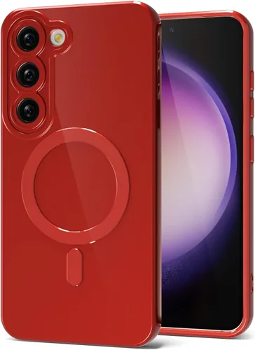Miniatura 52 de Svanove para Samsung Galaxy S22 Funda de teléfono de silicona magnética, compatible con Magsafe, linda para mujeres, brillante color brillante, gel