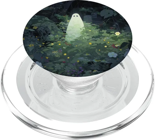 Fantasma estético de Halloween en el jardín del bosque fantasma botánico PopSockets MagSafe PopGrip para iPhone