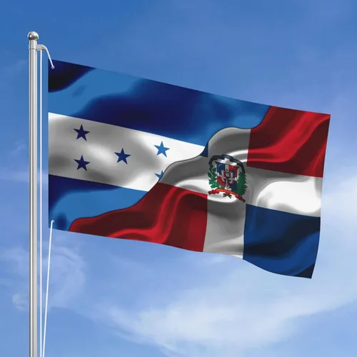 Banderas de Honduras y República Dominicana para exteriores de 3 x 5 pies, tres capas de tela para coser a doble cara, impresión de 3 x 5 pies,