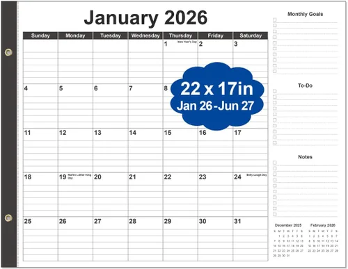 Miniatura 9 de Calendario de escritorio 2026-18 meses, de enero de 2026 a junio de 2027, calendario 2026-2027 con papel grueso para organización escolar en Beige
