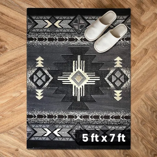 Miniatura 21 de YHSF South West - alfombra estilo nativo americano del suroeste C318 - fácil de limpiar, gruesa, suave, duradera, alfombra inspirada en tribus