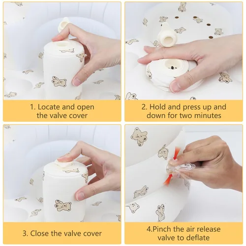 Miniatura 3 de EKEPE Asiento inflable para bebé para bebés de 3 meses en adelante, asientos de piso para bebé para sentarse, asientos para bebé para infantes
