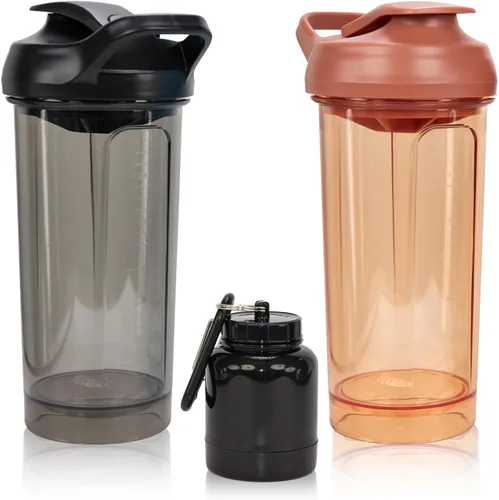 Miniatura 15 de Botella mezcladora de proteínas de 20 onzas, vasos mezcladores de proteínas a prueba de fugas para gimnasio, fitness y suplementos, material PETG