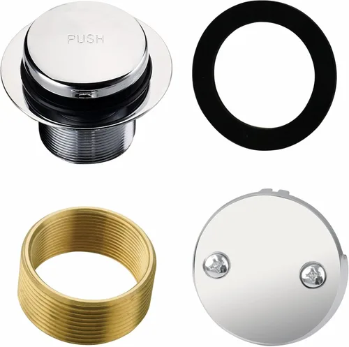 Miniatura 14 de HIDROP Kit de Conversión de Drenaje Tip Toe para Bañera, Kit de Recambio de Drenaje para Baño en Níquel Cepillado con Placa Frontal