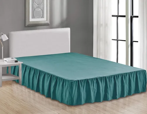 Miniatura 9 de Rodapié de tela de lujo de calidad de hotel para dormitorio, resistente al polvo, a las arrugas y a la decoloración, falda de cama de 14 pulgadas