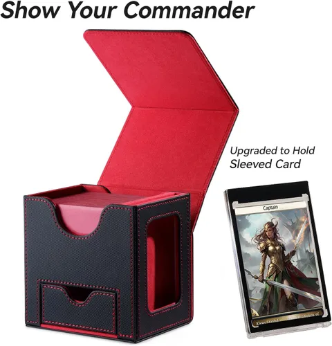 Miniatura 2 de Mage Tech - caja para cartas de MTG Commander con diseño patentado, exhibidor Commander, cabe 100 cartas con doble funda, ladrillo de cartas de 35pt