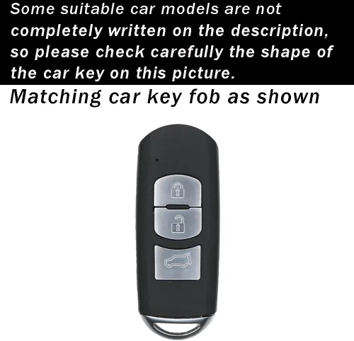 Miniatura 2 de ontto Funda para llave inteligente compatible con Mazda de 3 botones para Mazda 2, 3, 5, 6, 8, CX3, CX5, CX7, CX9, MX5, protector de llave de Negro