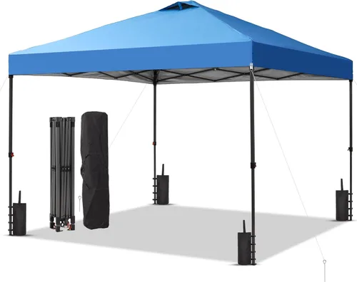 Miniatura 26 de GDY 10x10FT Pop-Up Canopy Tent — with 4-Side Walls & Vented Top, Portable Outdoor Event Tent for Garden, Poolside, Parks, Parties,Camping, White.