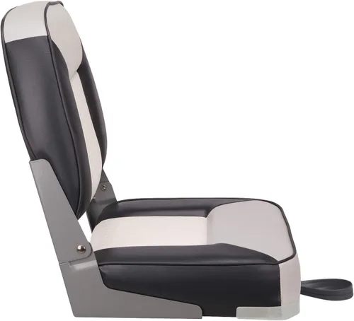 Miniatura 4 de XGEAR Asiento de barco de lujo con respaldo bajo/alto, asiento plegable para barco de pesca C-Bajo Espalda-Blanco/Carbón