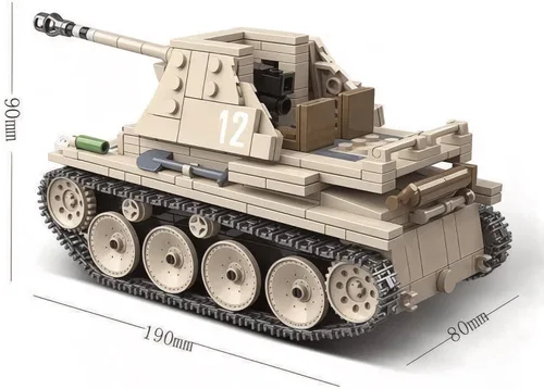 Miniatura 4 de General Jim's WW2 German Marder III - Juego de construcción de destructor de tanques - Kit de modelo de ladrillo militar de 608 piezas - Compatible