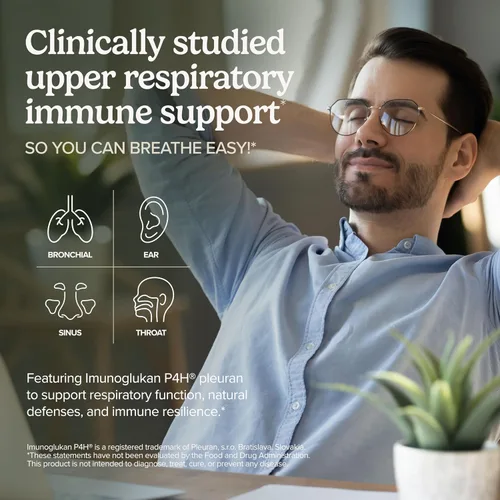 Miniatura 2 de Terry Naturally PleuraMax - Suplemento de salud respiratoria superior - Procedente de hongos ostra - Incluye vitamina C para apoyo inmunológico
