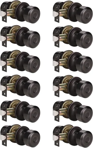 Miniatura 12 de KNOBWELL Paquete de 4 pomos de puerta cuadrados modernos para paso, pomos de puerta interiores, manija de puerta de pasillo y armario, color negro