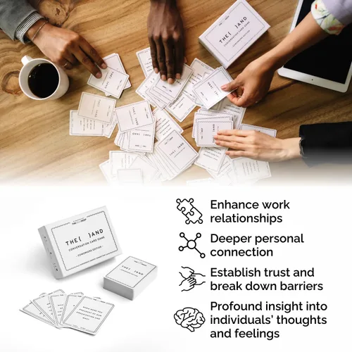 Miniatura 4 de Edición de compañeros de trabajo – 199 tarjetas de conversación rompehielos para el lugar de trabajo – Juego de formación de equipos para el trabajo
