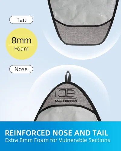 Miniatura 4 de OCEANBROAD Bolsa para Tabla de Surf Longboard Mochila de Día Bolsa de Viaje 5'0, 5'6, 6'0, 6'6, 7'0, 7'6, 8'0, 8'6, 9'0, 9'6, 10'0