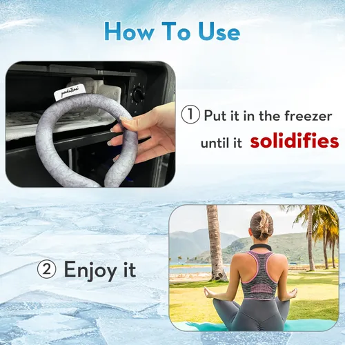 Miniatura 2 de 2 tubos de enfriamiento de cuello, enfriadores de hielo reutilizables para el cuerpo, enfriadores de cuello para clima caliente (negro)