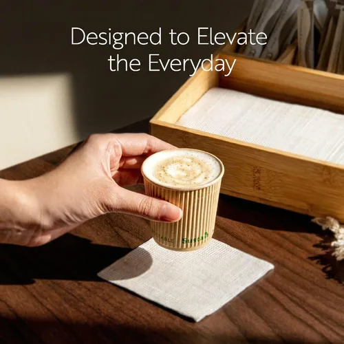 Miniatura 7 de Restaurantware Tazas de café de papel de 4 onzas, paquete de 500 tazas aisladas de pared ondulada, para bebidas calientes, papel kraft resistente a