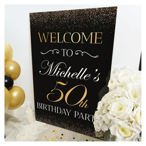 Miniatura 2 de Cartel personalizado para fiesta de bienvenida de 50 aniversario, 50 cumpleaños, 23.6 x 17.7 in, 35.8 x 23.6 in, 18.9 x 14.2 in, cartel