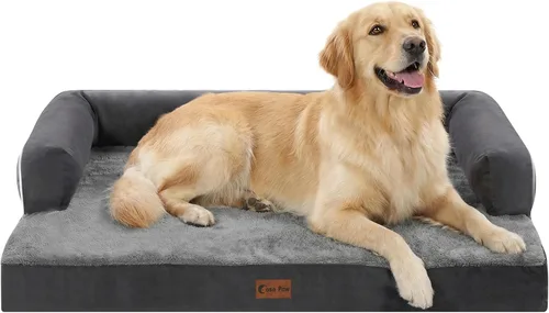 Miniatura 48 de Camas Ortopédicas para Perros de Tamaño Grande, Espuma de Celdas Impermeables tipo Huevera, Camas tipo Sofá para Perros Medianos para Jaula 35x22