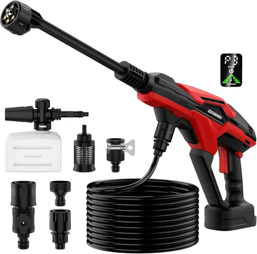 Lavadora a presión inalámbrica para batería Milwaukee 18V, lavadora de mano portátil de 800 PSI con motor sin escobillas, boquilla 6 en 1, 3 niveles