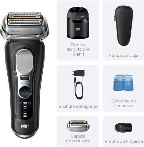 Miniatura 8 de Braun Afeitadora eléctrica Series 9 PRO+, Pro SensoAdapt, centro de cuidado inteligente 6 en 1, maquinilla de afeitar húmeda y seca, 9660CCPS