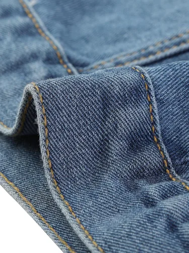Miniatura 5 de Allegra K Chaqueta de moto sin mangas con cremallera para mujer, chaleco de mezclilla clásico