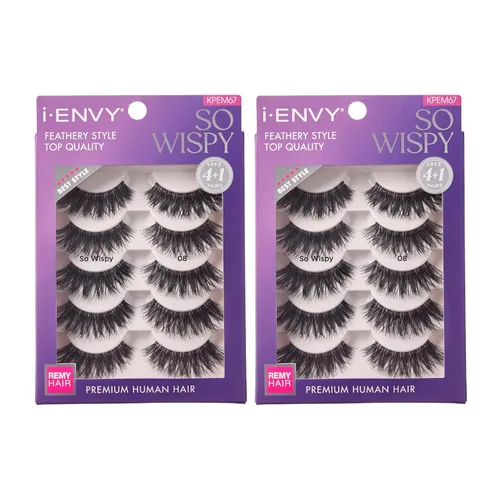 Miniatura 11 de i-ENVY - 5 pares de pestañas postizas Demi Wispies (1 paquete), cabello 100% humano de calidad premium, pestañas esponjosas y plumosas con volumen