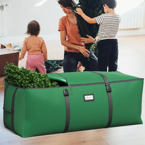 Miniatura 6 de Bolsa de almacenamiento para árbol de Navidad BROSYDA, se adapta a árboles artificiales de hasta 9 pies con correas de hebilla y dobles cremalleras