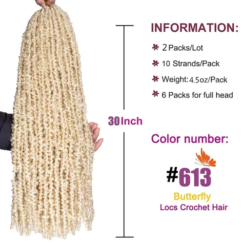 Miniatura 110 de ZRQ Butterfly Locs Cabello de Ganchillo Corto 6 Paquetes Negro Cabello Bob de Ganchillo 8 Pulgadas Locs Sintéticos Desordenados Desgastados Trenzas