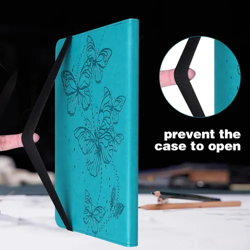 Miniatura 6 de Funda para Amazon Kindle Fire Max 11 (13ª generación, versión 2023) de 11 pulgadas, piel sintética, con soporte de mariposa en relieve, con lápiz