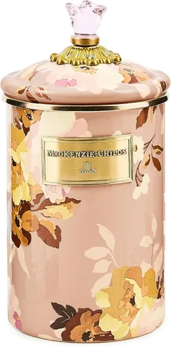 Miniatura 10 de MACKENZIE-CHILDS Bote de Esmalte, Contenedor de Almacenamiento de Cocina con Tapa, Grande, Wild Rose Brown