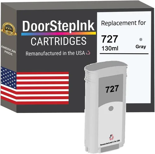 DoorStepInk Recambios de cartucho de tinta remanufacturados en los Estados Unidos para HP 727 4.4 fl oz gris B3P24A para impresoras Deskjet T1500