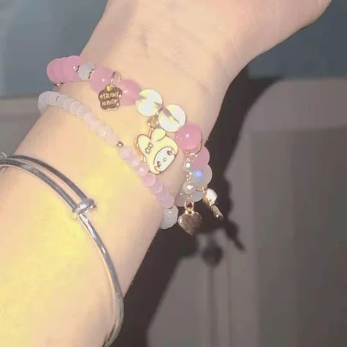 Miniatura 4 de NIQIPOK Juego de pulseras Kawaii con cuentas de cristal elástico de dibujos animados para joyas de amistad
