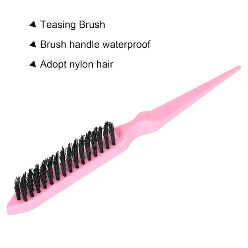 Miniatura 7 de Cepillo de burlas, cepillo de pelo de burlas, mango de plástico, cepillo de pelo de nailon portátil de viaje, herramienta de peinado para cortar