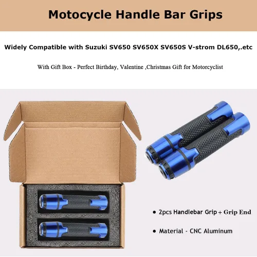 Miniatura 5 de Juego de extremos de agarre para manillar de motocicleta de 0.866 in 7/8 pulgadas para S.uzuki SV650 SV 650 SV650X SV650S 2000-2024 V-Strom 650 1000