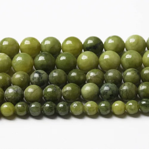 Cuentas de jade verde chino natural, piedras preciosas, cuentas redondas sueltas para hacer joyas, pulsera DIY, collar, 8mm, 45 piezas, 15 pulgadas