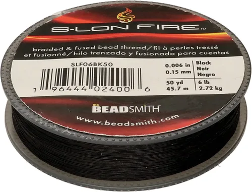 Miniatura 2 de The Beadsmith S-Lon Fire - Hilo de cuentas trenzado y fundido - Prueba de 6 libras, diámetro de 0.006 pulgadas/0.006 in, carrete de 50 yardas