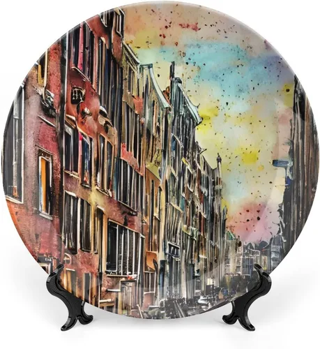Miniatura 9 de Platos decorativos, placa de cerámica con diseño de tortuga, vida marina, placa tambaleante con soporte de exhibición, decoración del hogar