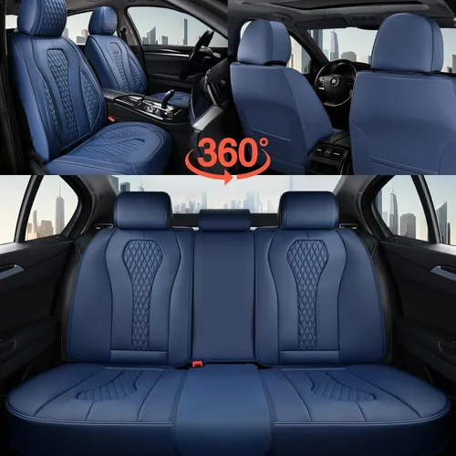 Miniatura 2 de Coverado Fundas de asiento de automóvil, juego completo de fundas de asiento de automóvil, fundas de asiento de automóvil azules, fundas de asiento