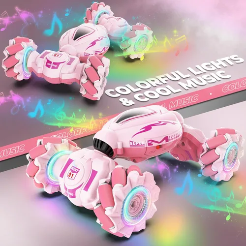 Miniatura 4 de Dysaim Gesture RC Car, juguete de acrobacias RC con detección de gestos para niños de 6 a 12 años, control remoto de mano 4WD de 2.4 GHz con luces