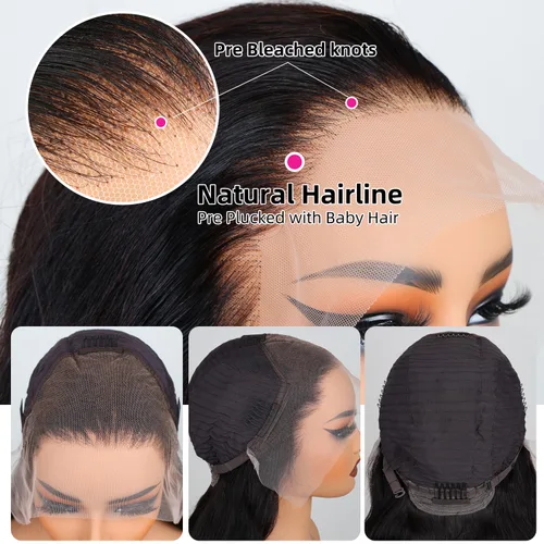 Miniatura 4 de PERISMODA Pelucas de cabello humano ondulado con encaje frontal de 13 x 6, densidad del 180 %, pelucas de cabello humano ondulado HD de 13 x 6
