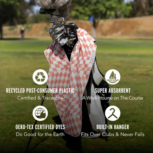 Miniatura 2 de LEUS Toalla Golf ECO - Secado rápido, material reciclado, con abertura central para colgar sobre palos - Fiebre de la selva