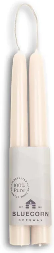 Miniatura 14 de Bluecorn Beeswax Velas cónicas 100 % pura y natural de abejas, par de velas cónicas naranjas de 10 pulgadas, combustión limpia y sin goteo, sin