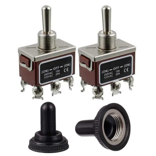 Miniatura 8 de BOJACK RT1122FS Interruptor de palanca 125 V 20 A Interruptores de reinicio automático momentáneo 250 V 15 A SPST ON -Off- 3 terminales interruptor