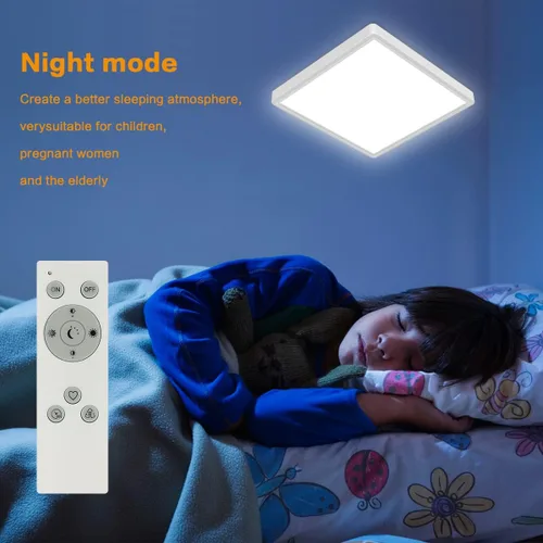 Miniatura 6 de Lámpara de techo LED regulable de 12 pulgadas con control remoto, brillo CCT completo de 24 W, luz de techo LED cuadrada ajustable, accesorio