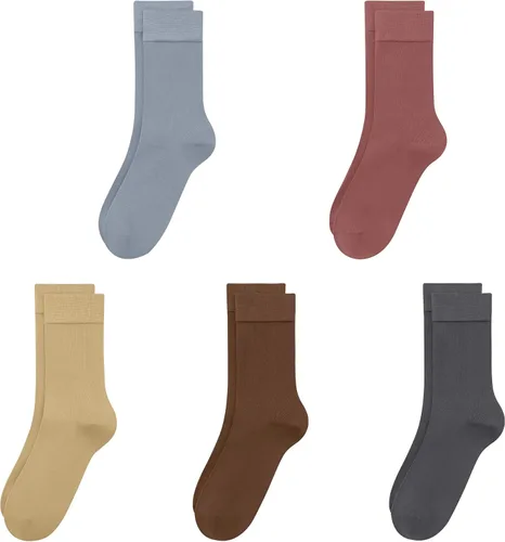 Miniatura 27 de SERISIMPLE Calcetines de bambú de viscosa para niños, calcetines escolares antiolor para niños y niñas, uniforme, ligeros, con costuras planas, 5